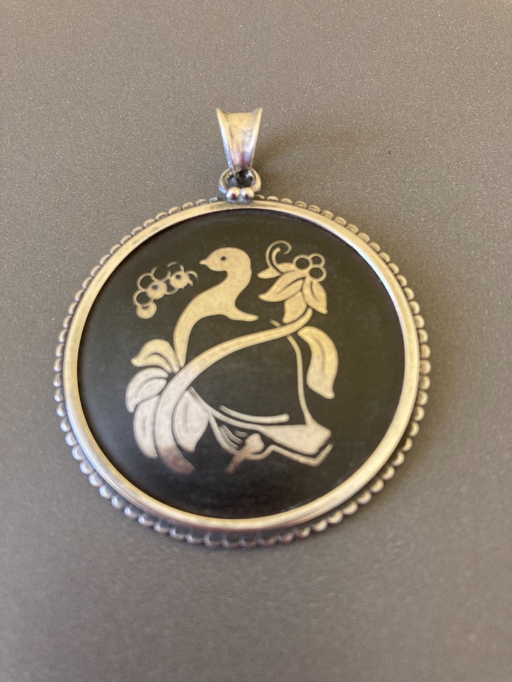 Rare Georg Jensen Danish Silver Pendant. 1930s. View II