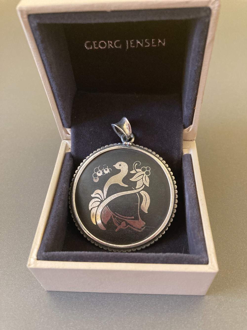 Rare Georg Jensen Danish Silver Pendant. 1930s. View IV