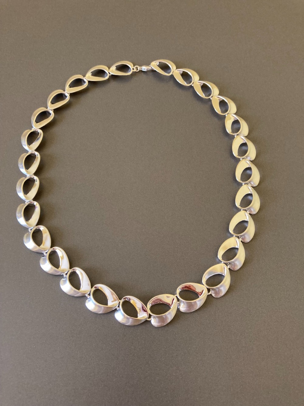 Danish Silver Necklace. 1960s. By Randers Silver