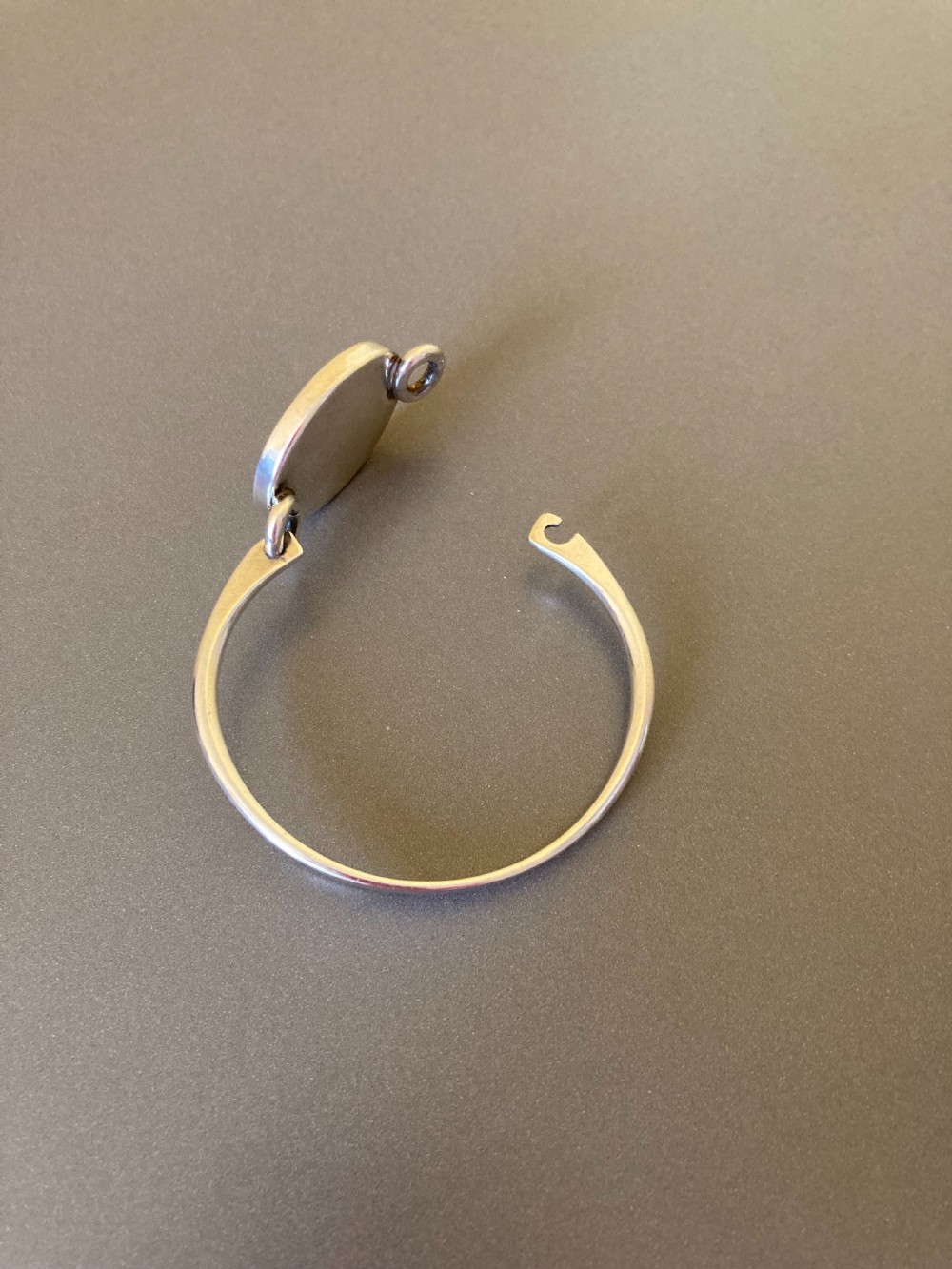 Danish Silver Bangle with Black Onyx. 1960s. By Niels Erik From. View IV