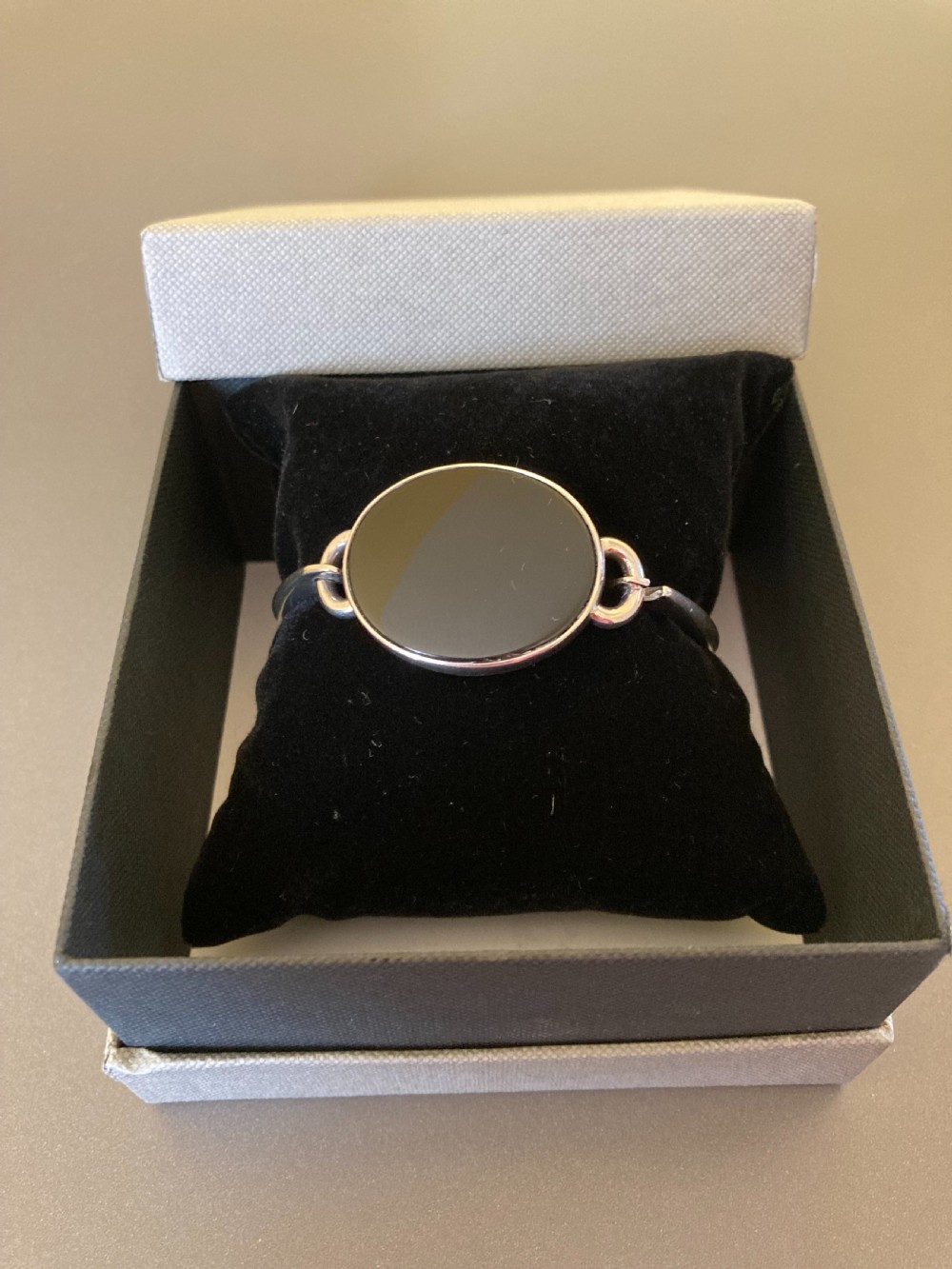 Danish Silver Bangle with Black Onyx. 1960s. By Niels Erik From. View V