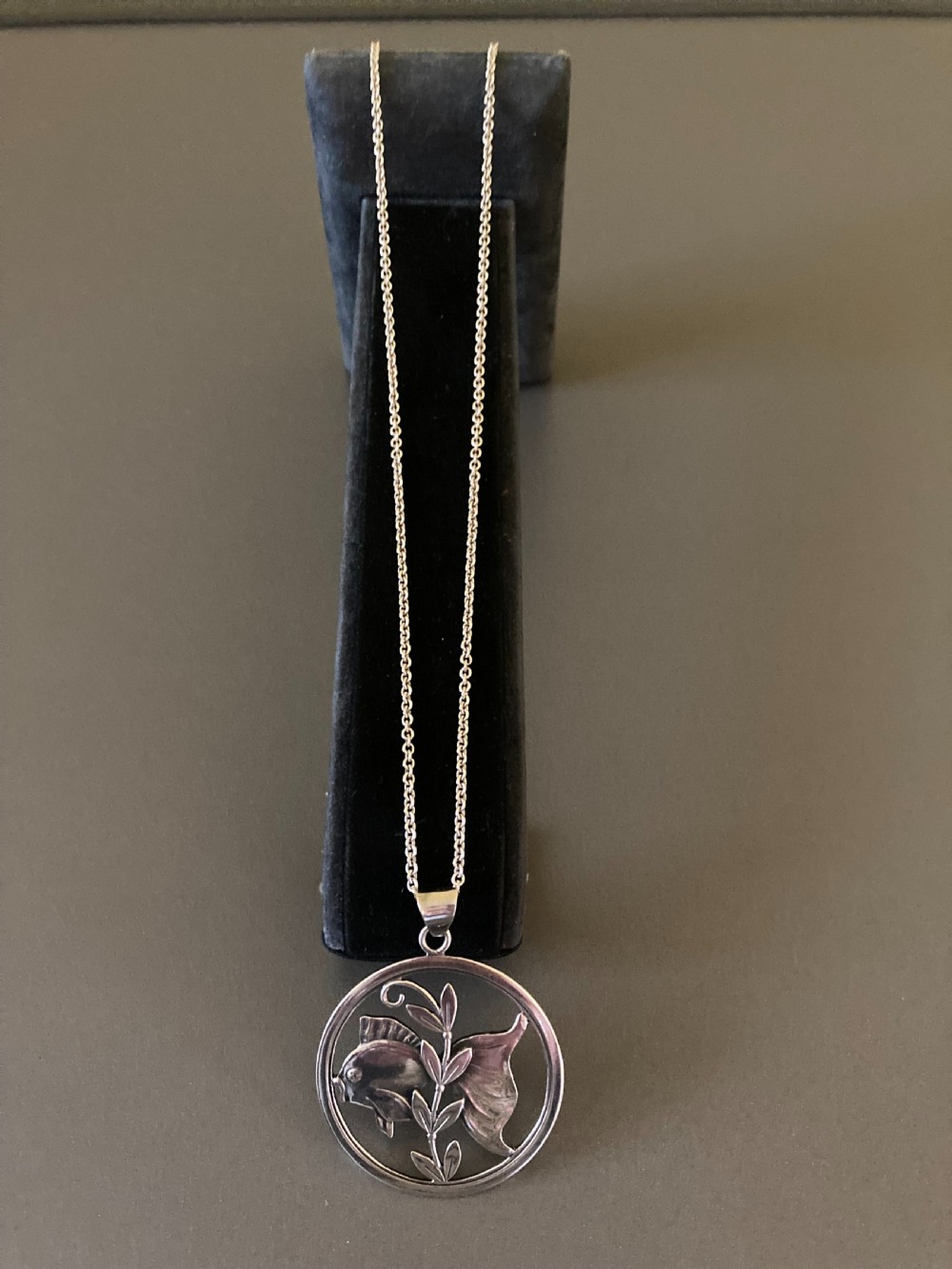 Danish Silver Pendant with Fish. 1960s. By Chr. Veilskov. View III