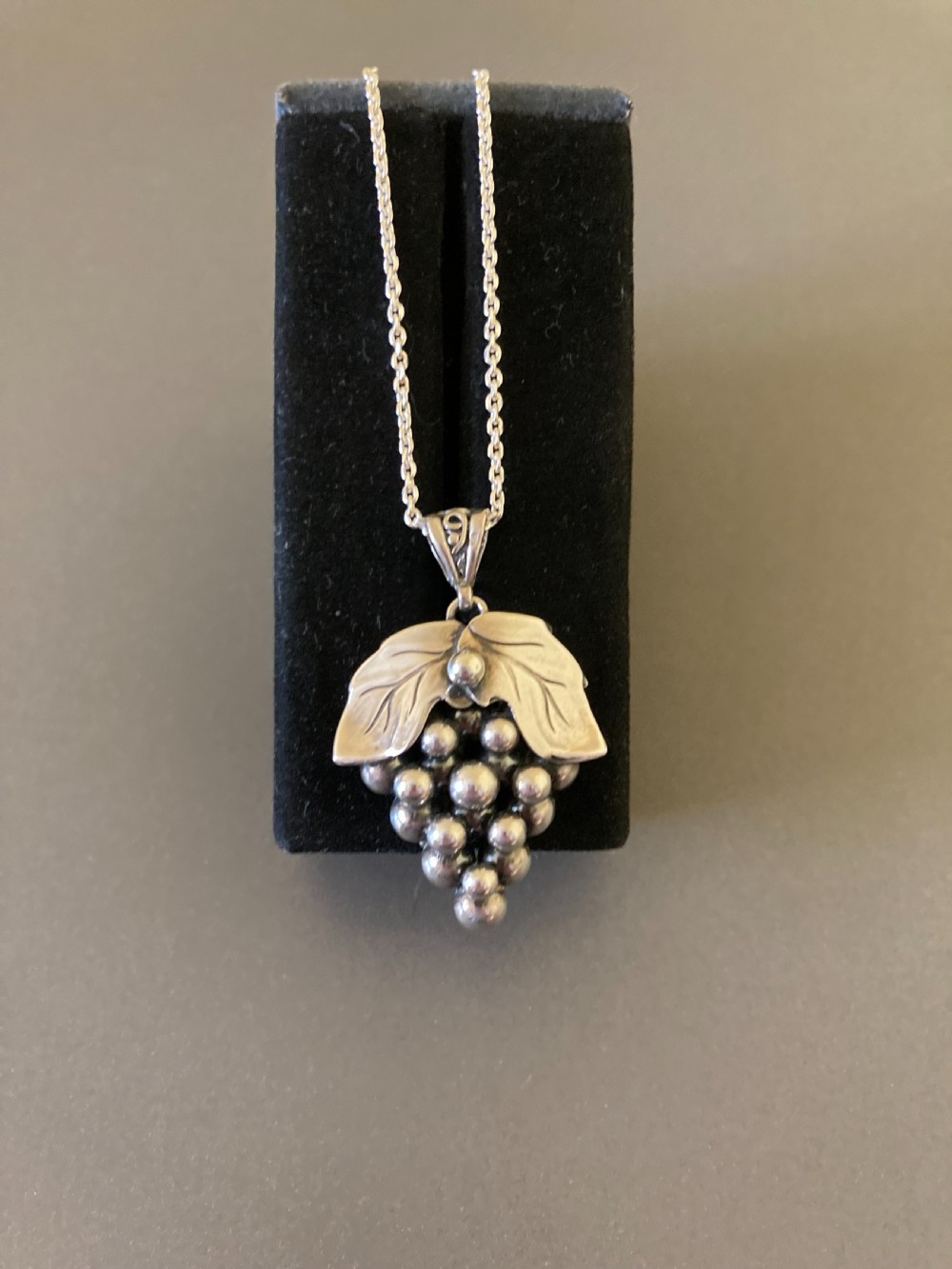 Danish Silver Pendant with Grapes. 1950s. View IV