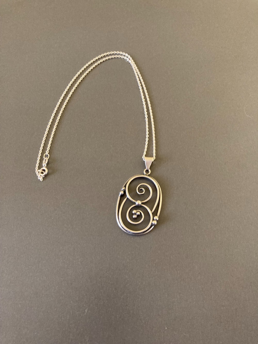 Danish Silver Pendant. 1940s.