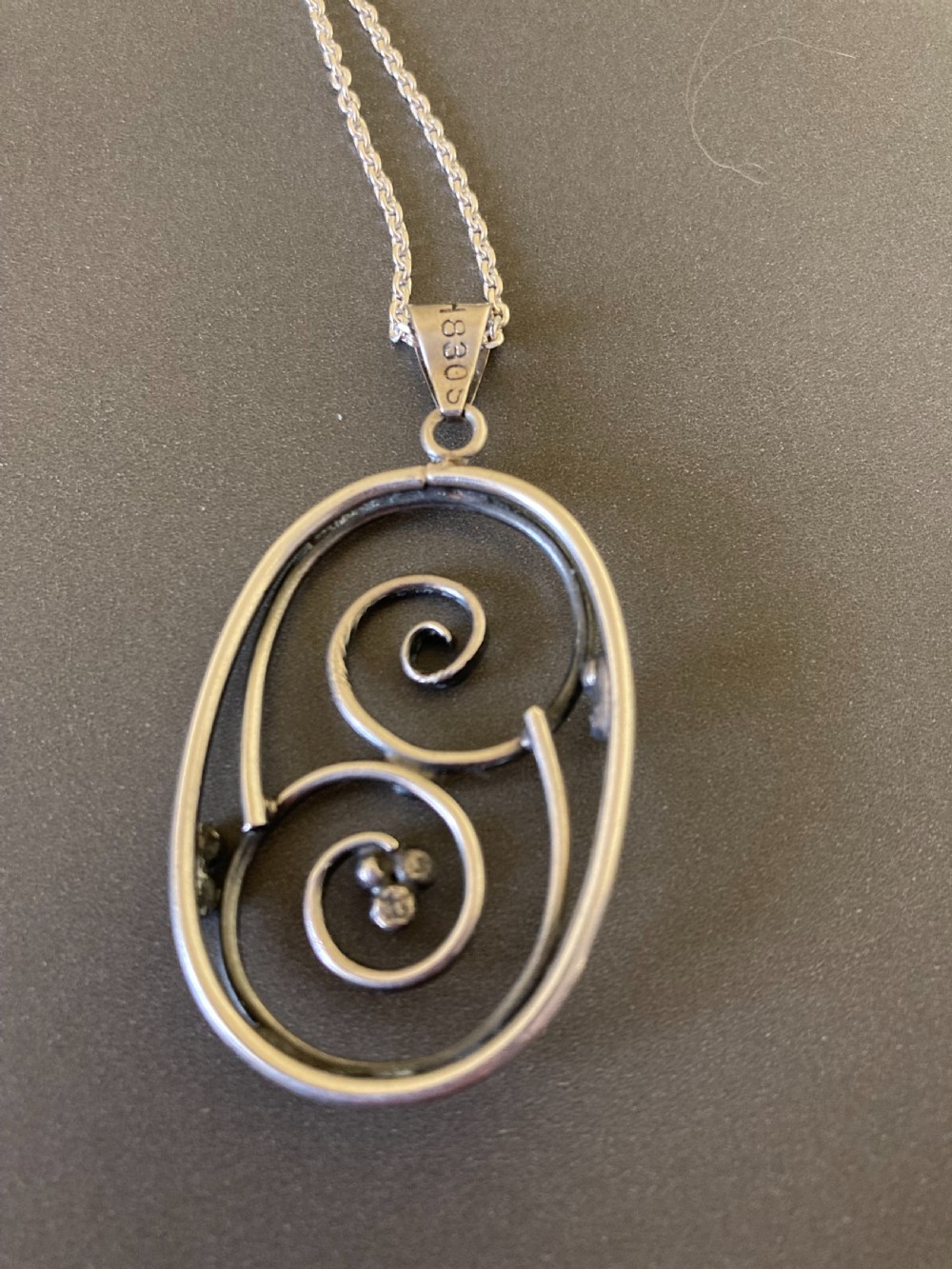 Danish Silver Pendant. 1940s. View V