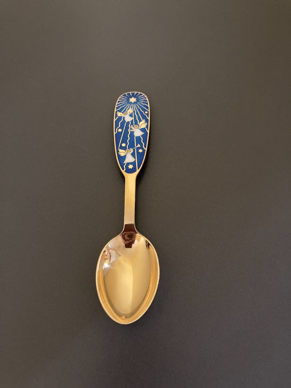 Danish Silver Gilt and Enamel Christmas Spoon. 1953.