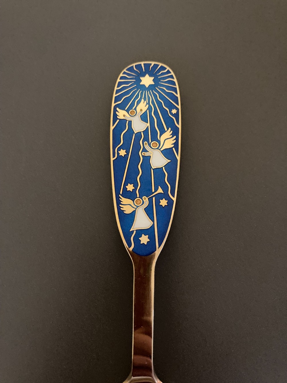 Danish Silver Gilt and Enamel Christmas Spoon. 1953. View II