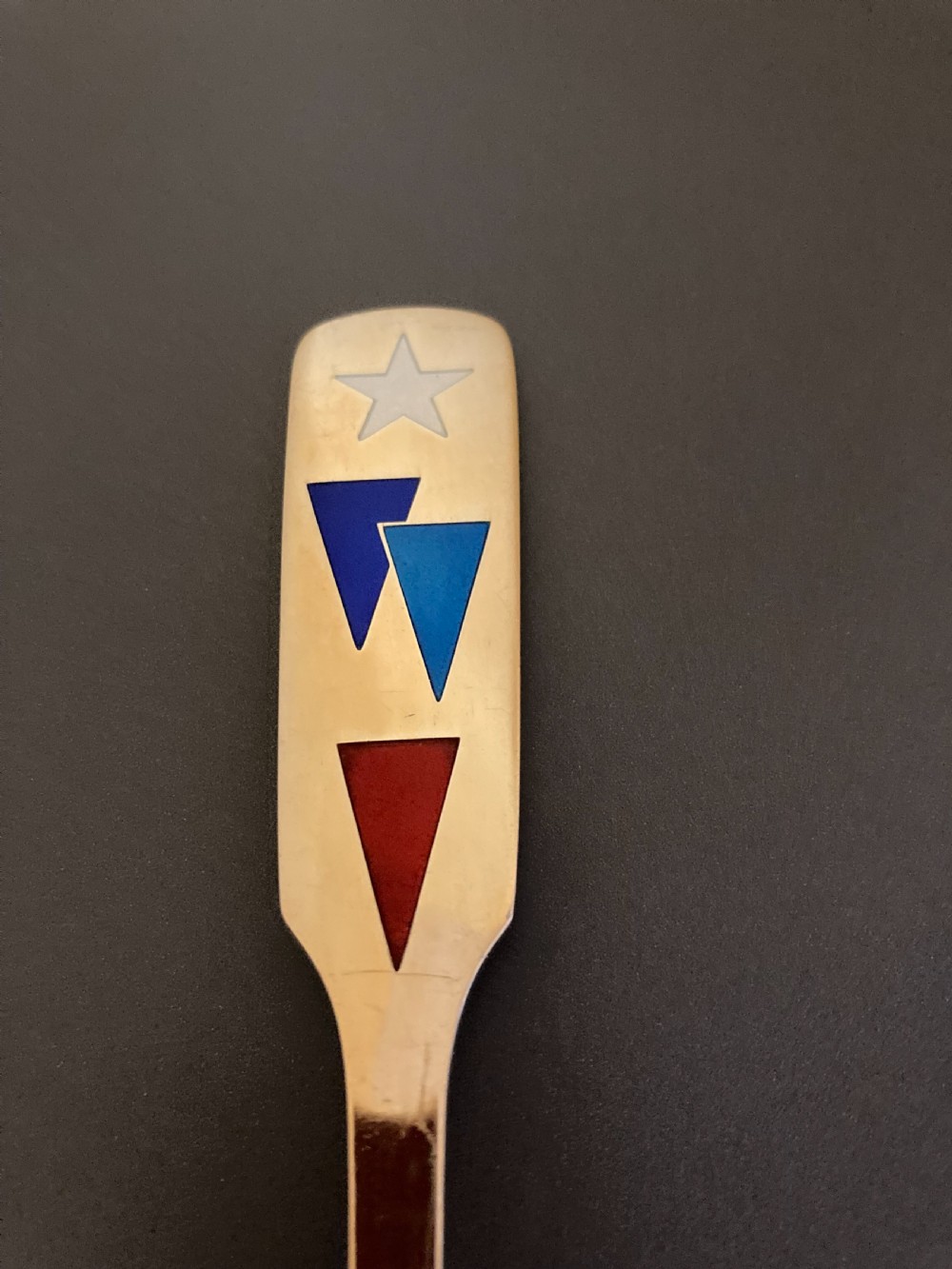 Danish Silver Gilt and Enamel Christmas Spoon. 1954. View II