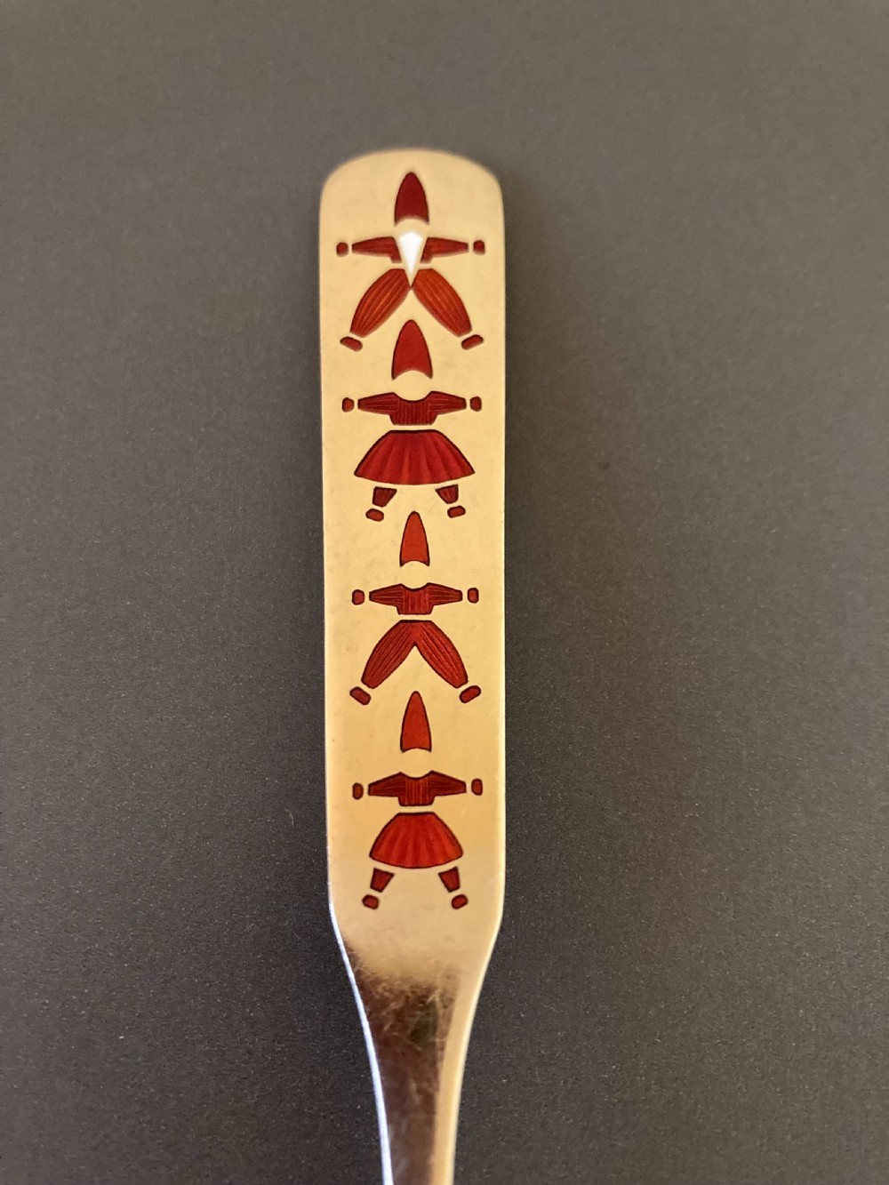 Danish Silver Gilt and Enamel Christmas Spoon. 1957. View II