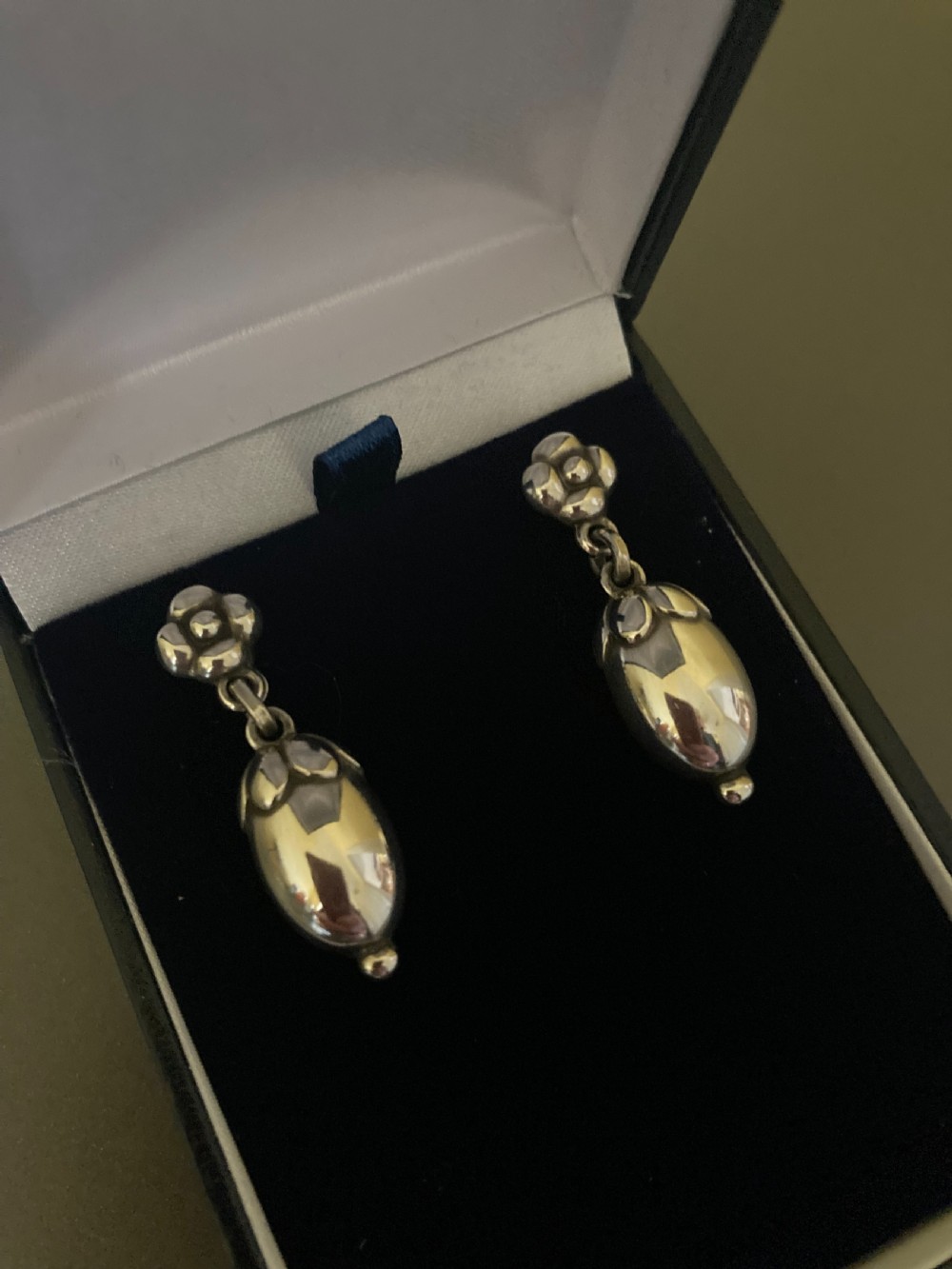 Georg Jensen Danish Silver Earrings. No 4. View II