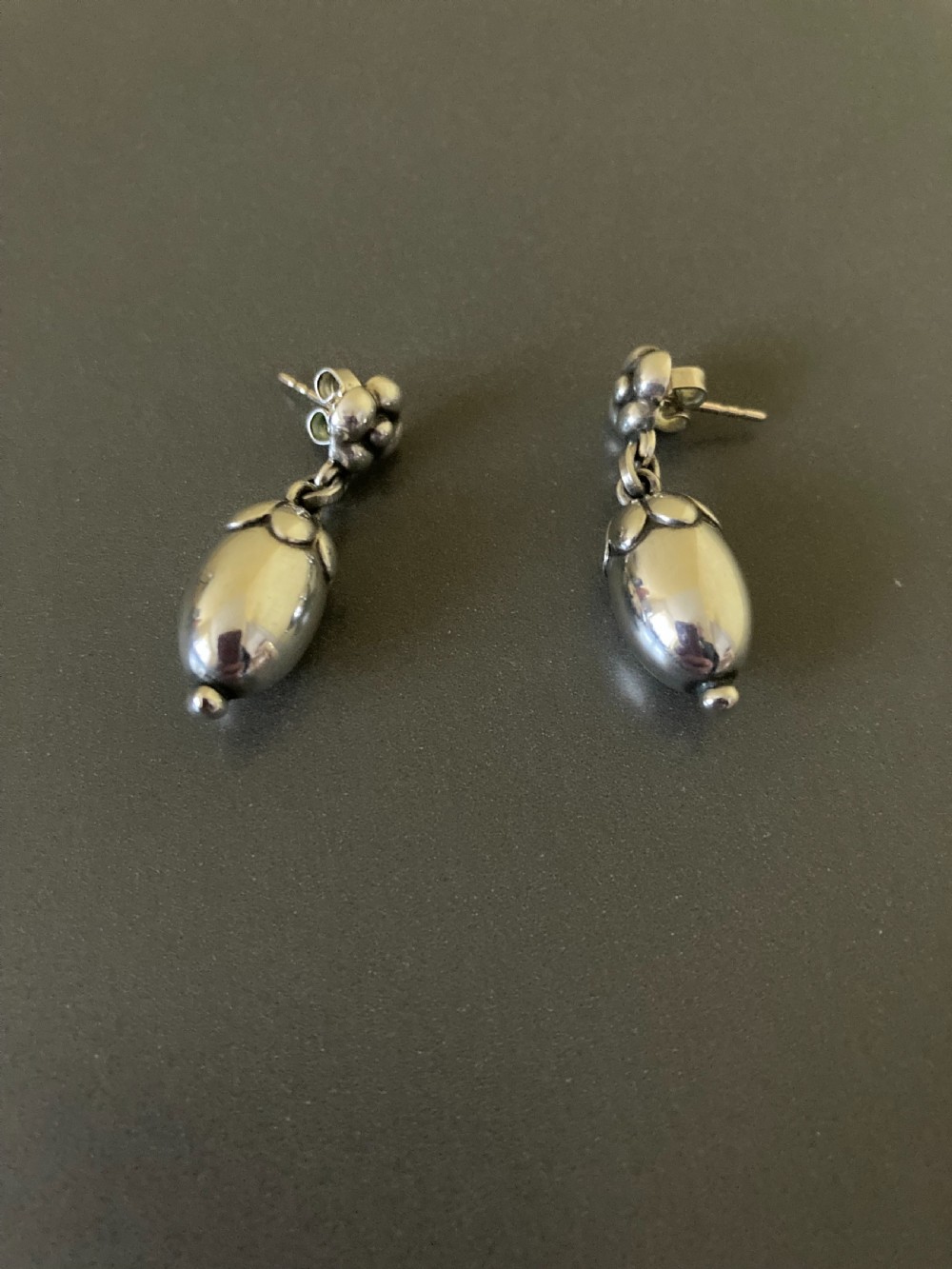 Georg Jensen Danish Silver Earrings. No 4. View IV
