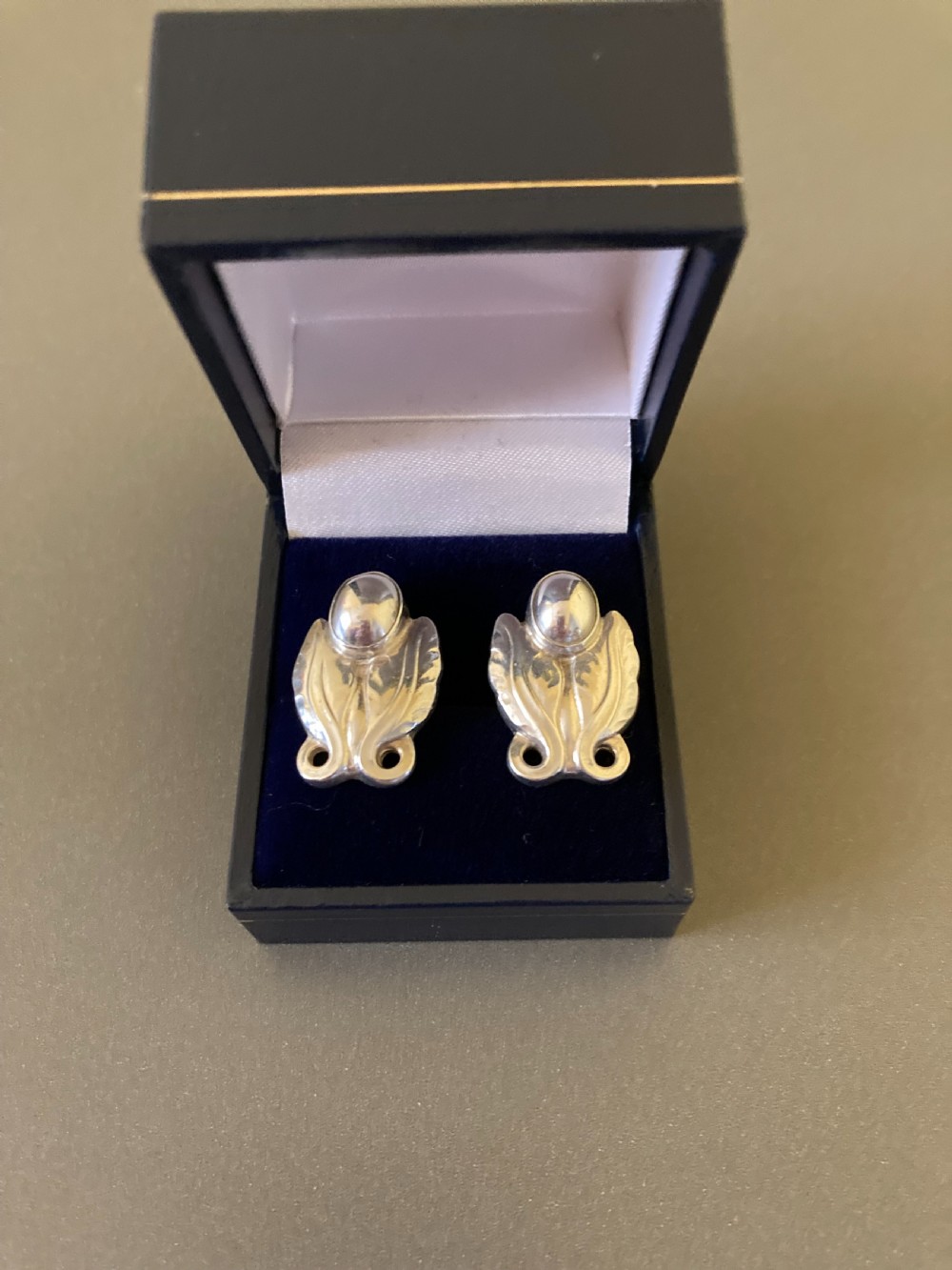Georg Jensen Danish silver earrings. No 108. 1950s.