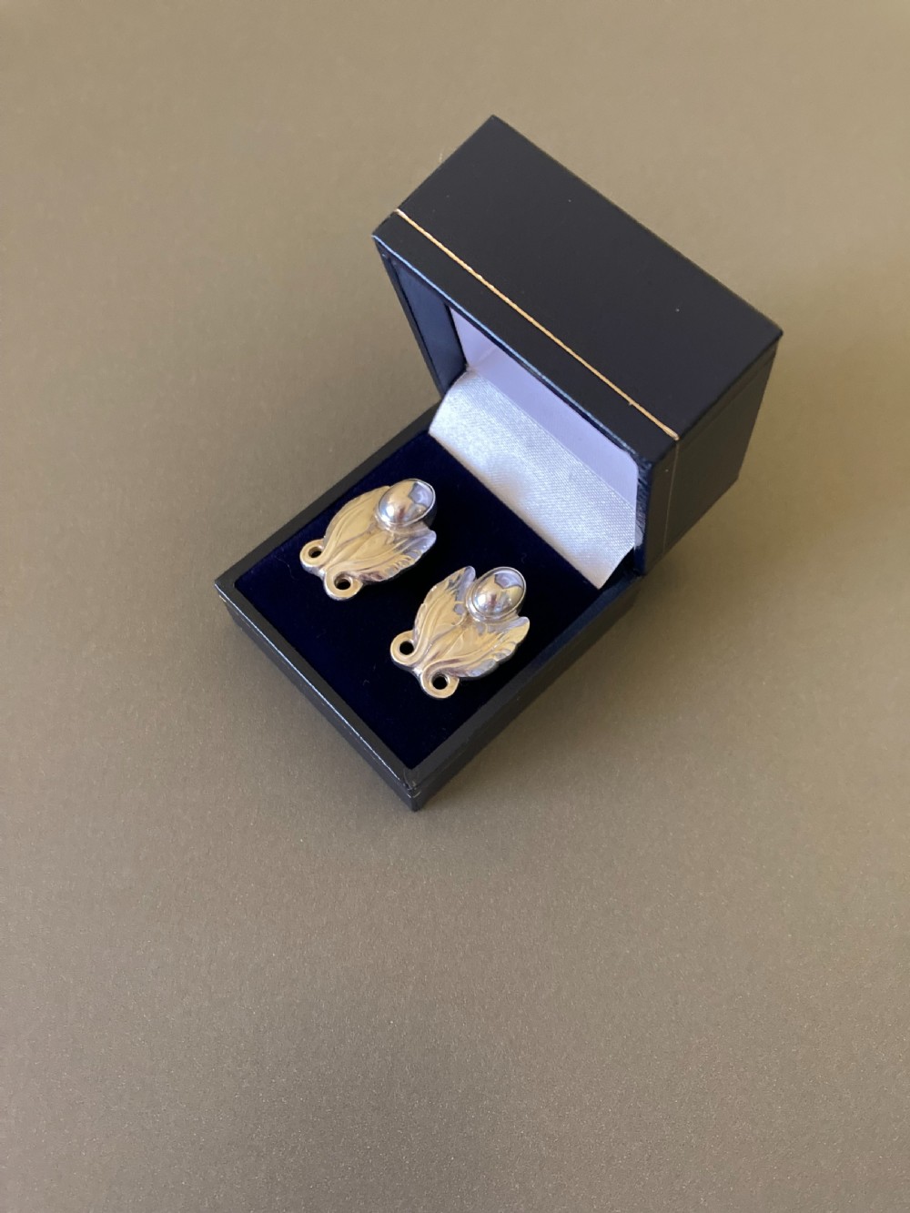 Georg Jensen Danish silver earrings. No 108. 1950s. View II