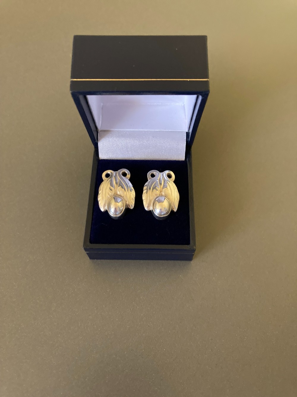 Georg Jensen Danish silver earrings. No 108. 1950s. View IV