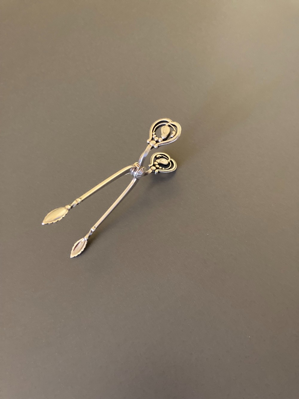 Georg Jensen Danish Silver Sugar Nips. Blossom Pattern. View II