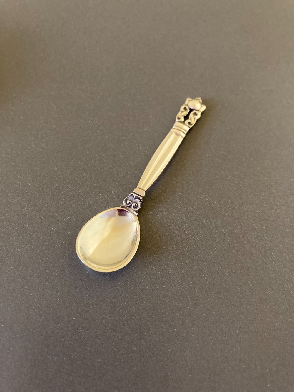 Georg Jensen Danish Silver Salt and Spoon. 