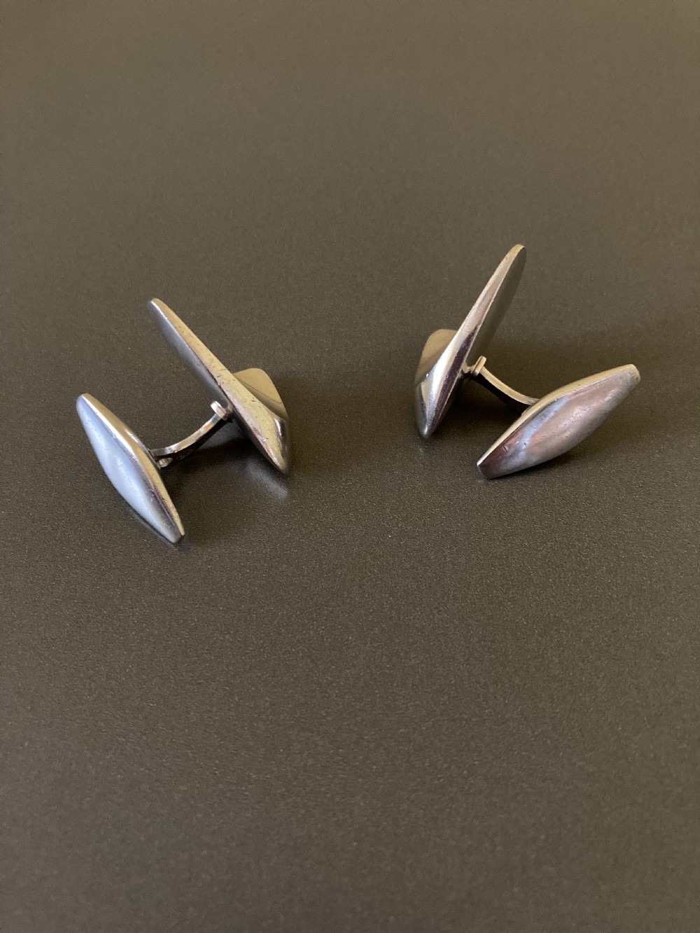 Georg Jensen Danish Silver Cuff Links. By Henning Koppel. View III