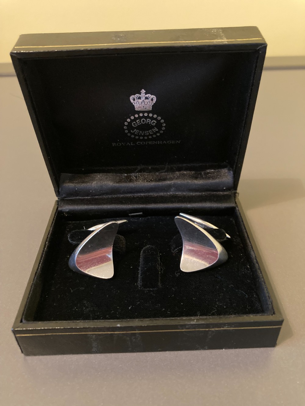 Georg Jensen Danish Silver Cuff Links. By Henning Koppel. View IV