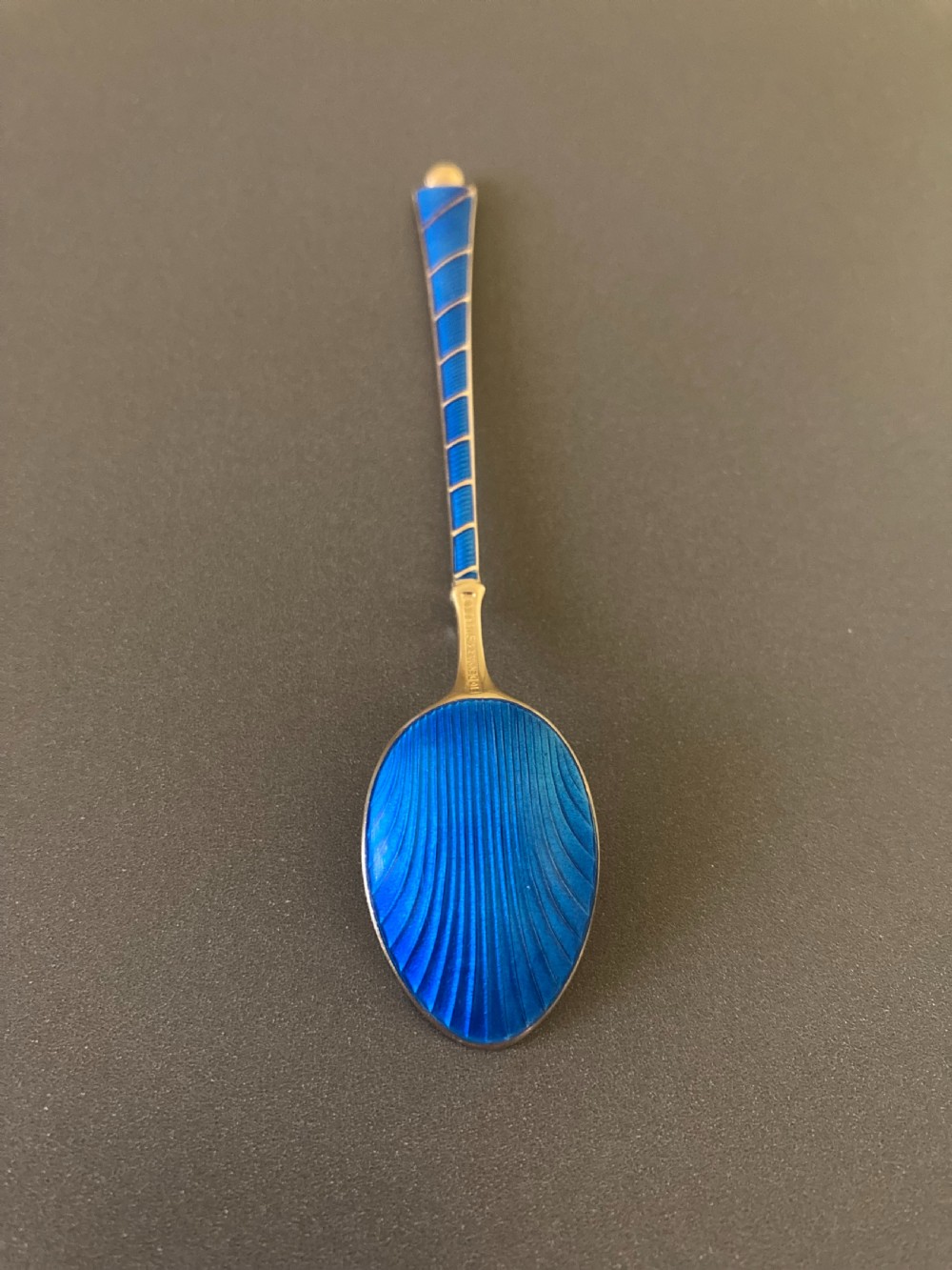 6 Danish Silver Gilt and Enamel Mocha Spoon. 1950s. View VI