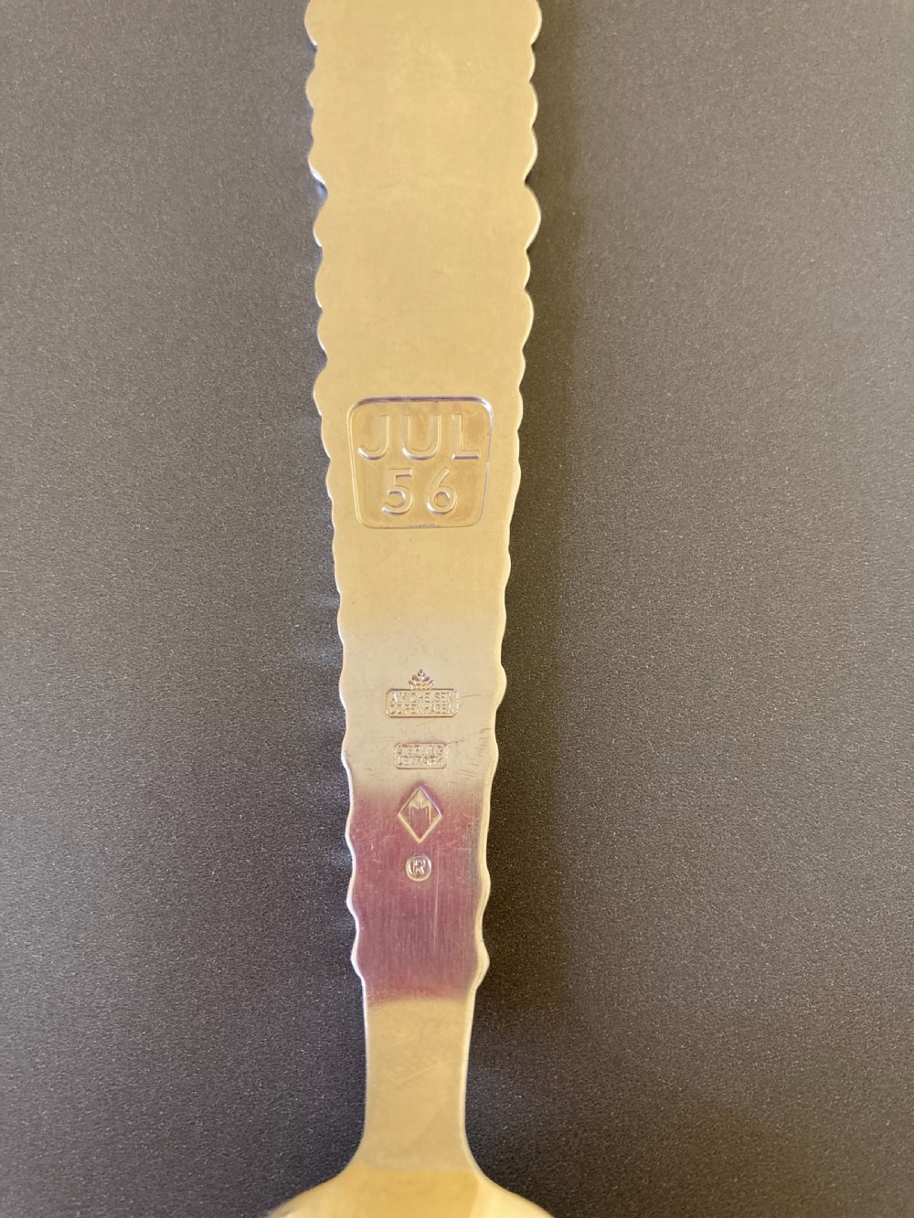 Danish Silver Gilt and Enamel Christmas Spoon 1956. View IV