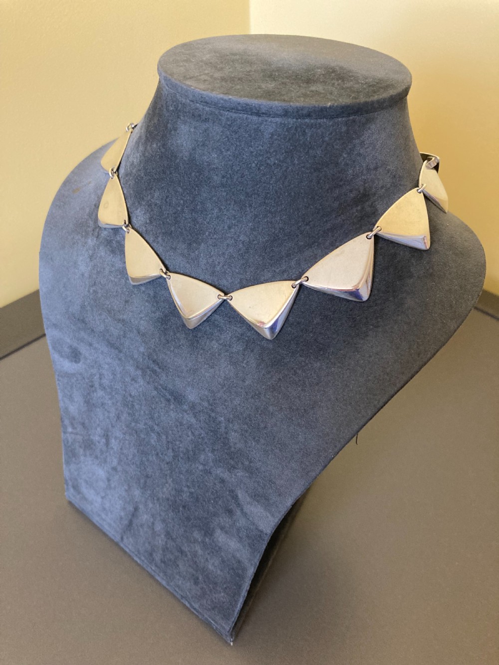Hans Hansen Danish Silver Necklace. 1960s. View IV
