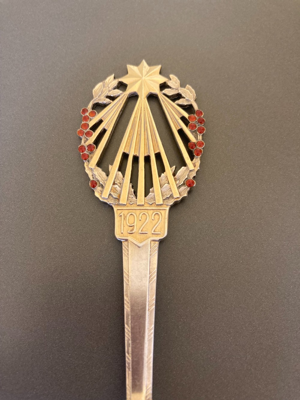 Danish Silver Gilt and Enamel Christmas Spoon. 1922. View IV