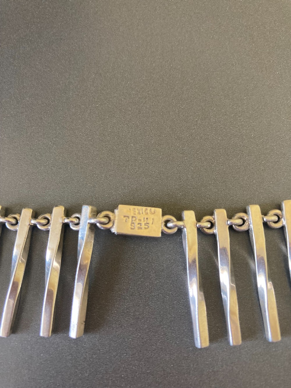 Taxco Mexican Silver Necklace. 1960s.  View V