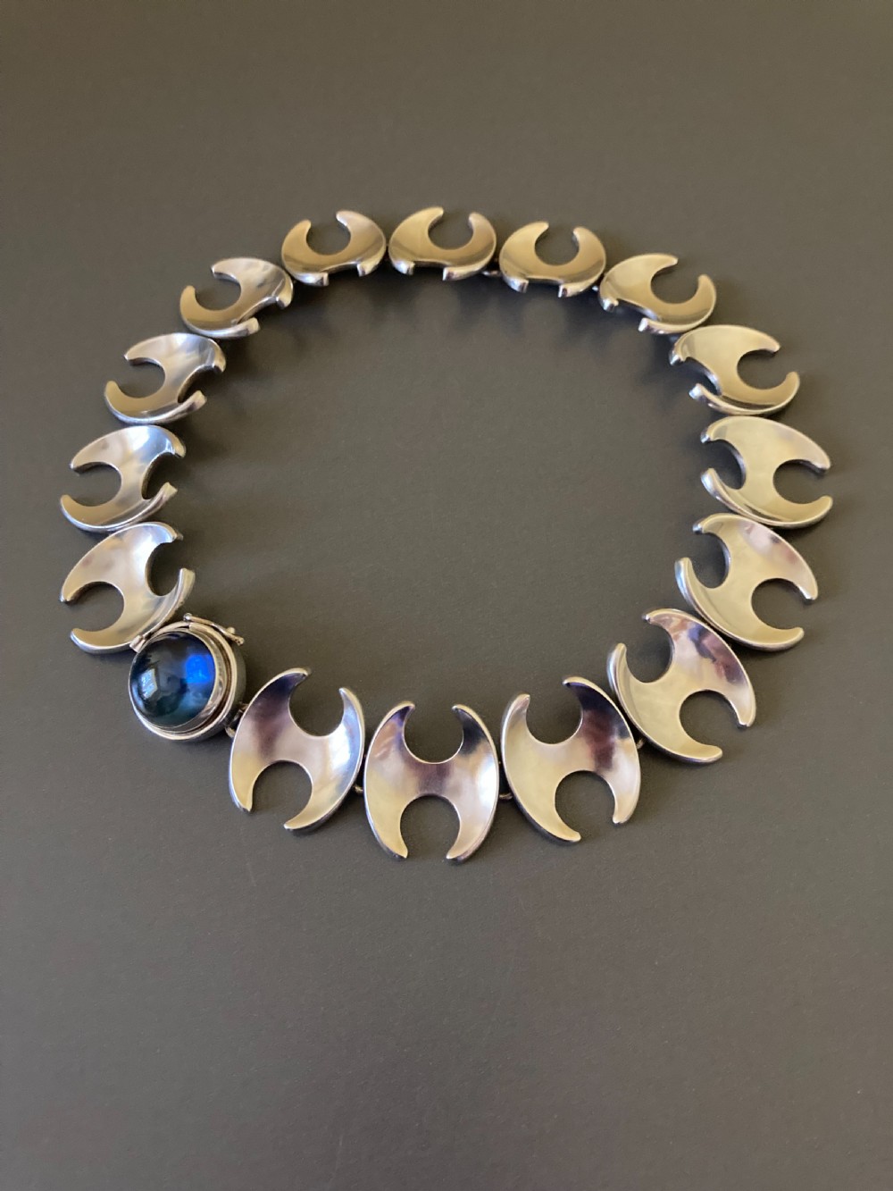 Georg Jensen Danish Silver Necklace by Henning Koppel.