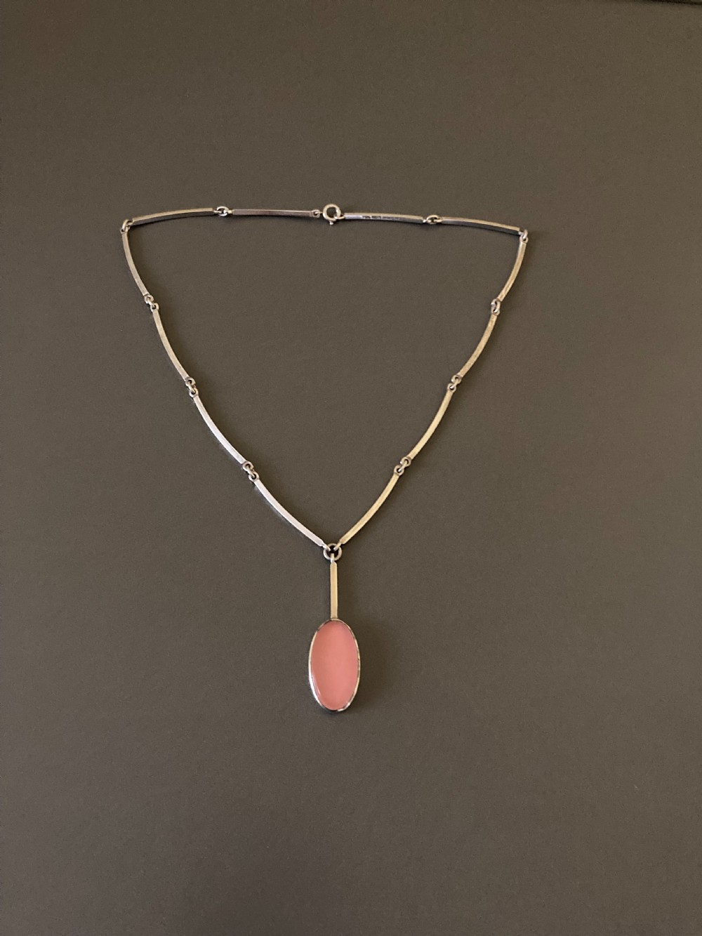 Danish Silver Necklace with Pendant. 1960s. By N E From. View II