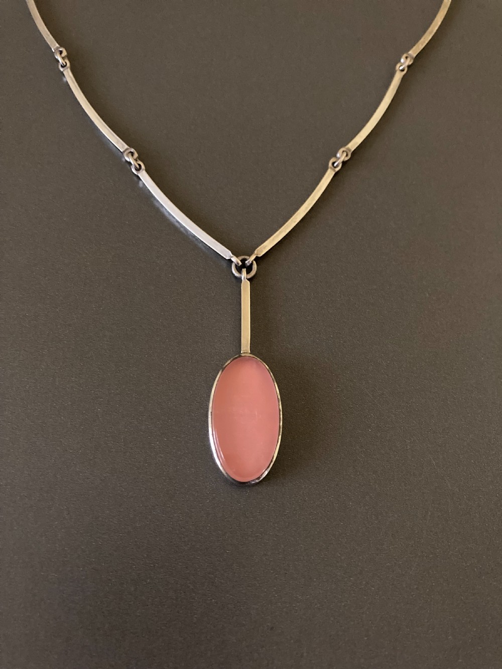 Danish Silver Necklace with Pendant. 1960s. By N E From. View III
