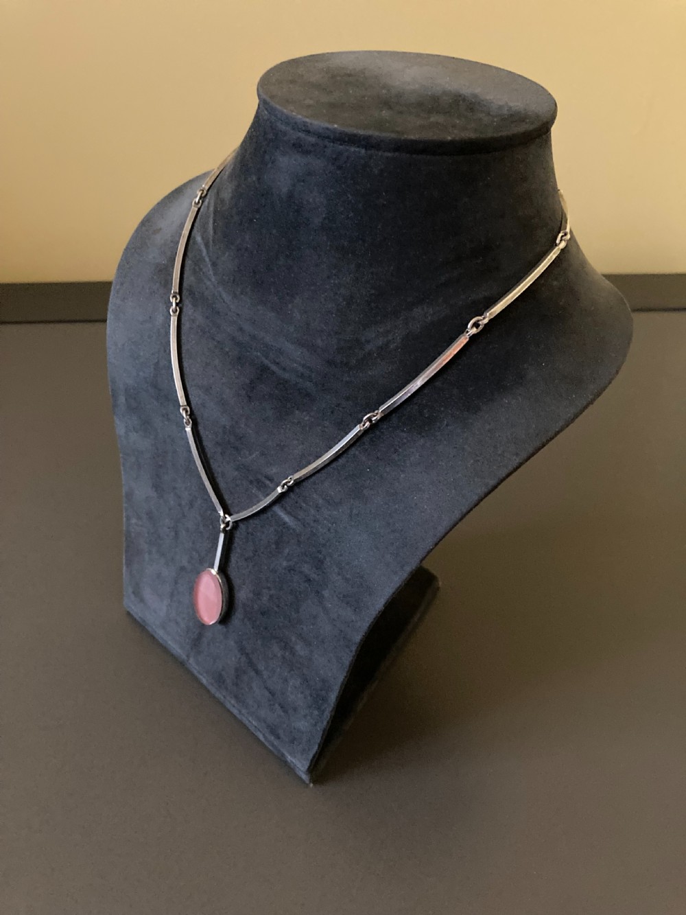 Danish Silver Necklace with Pendant. 1960s. By N E From. View V