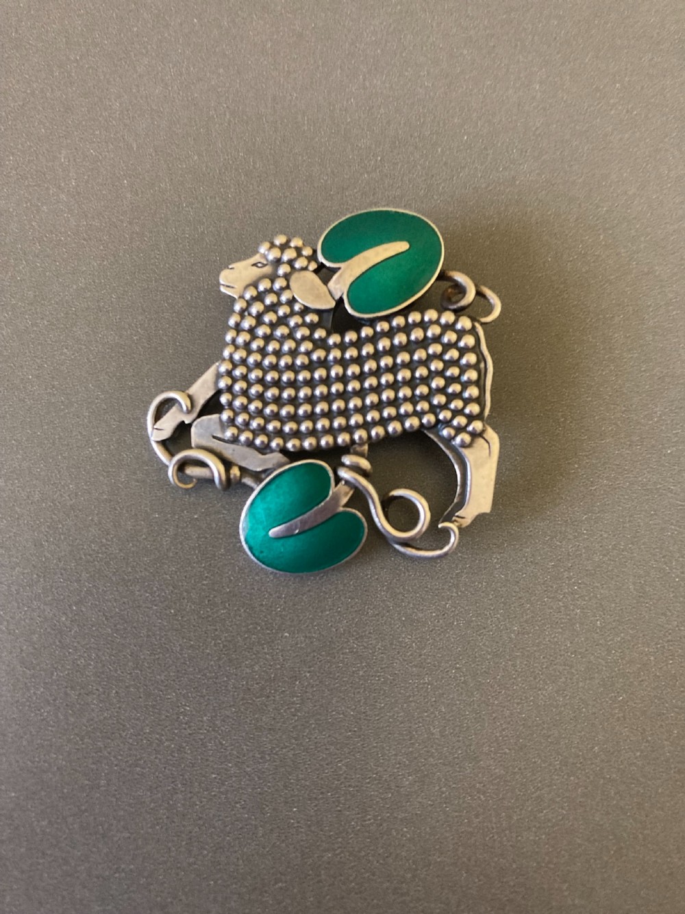 Georg Jensen Danish Silver and Enamel Brooch. No 284.