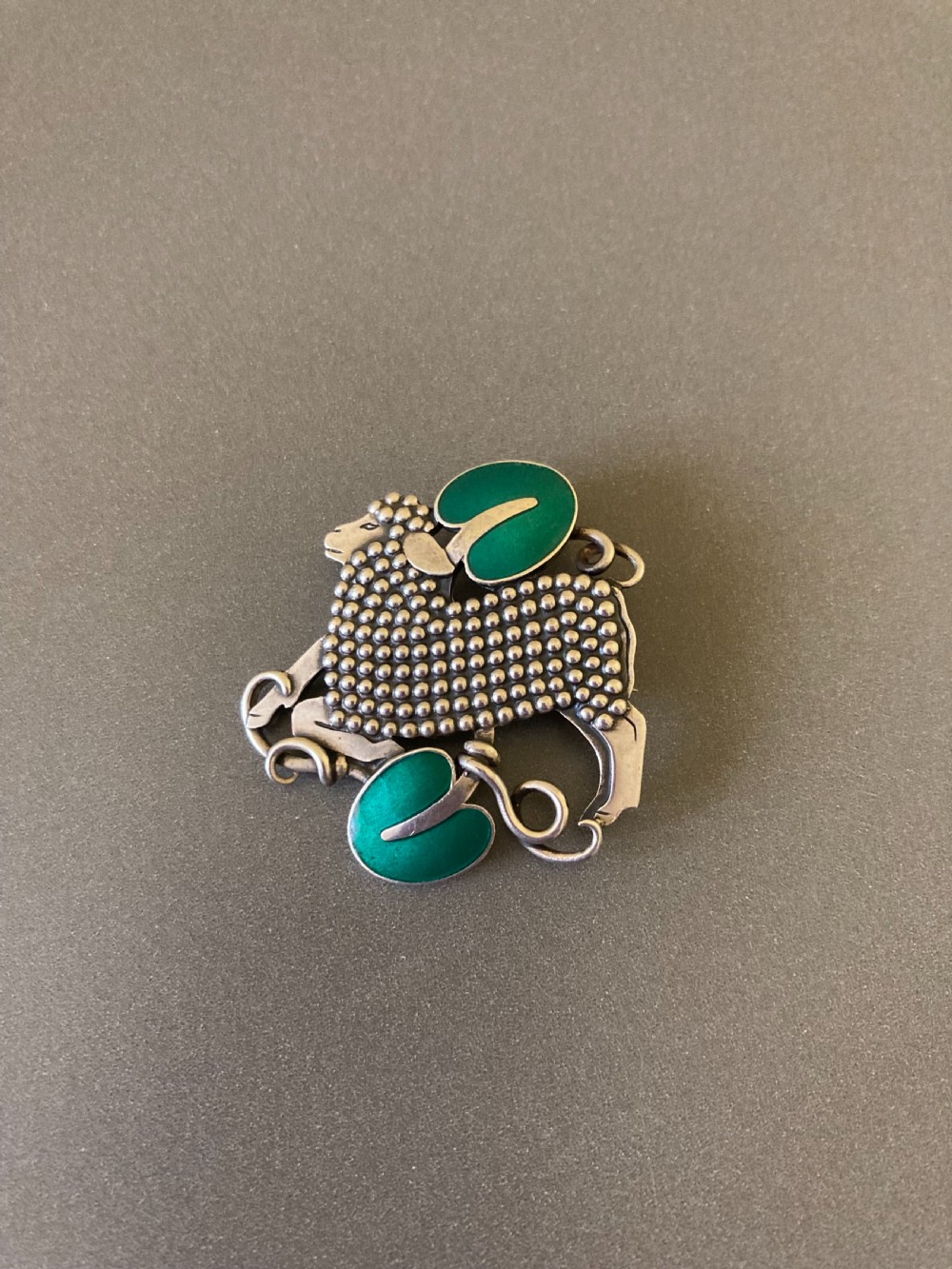 Georg Jensen Danish Silver and Enamel Brooch. No 284. View III