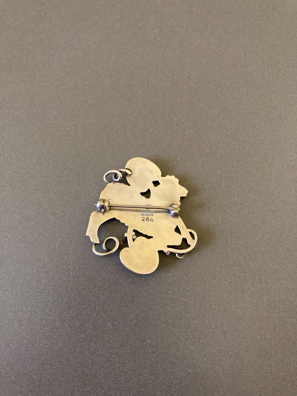 Georg Jensen Danish Silver and Enamel Brooch. No 284. View V