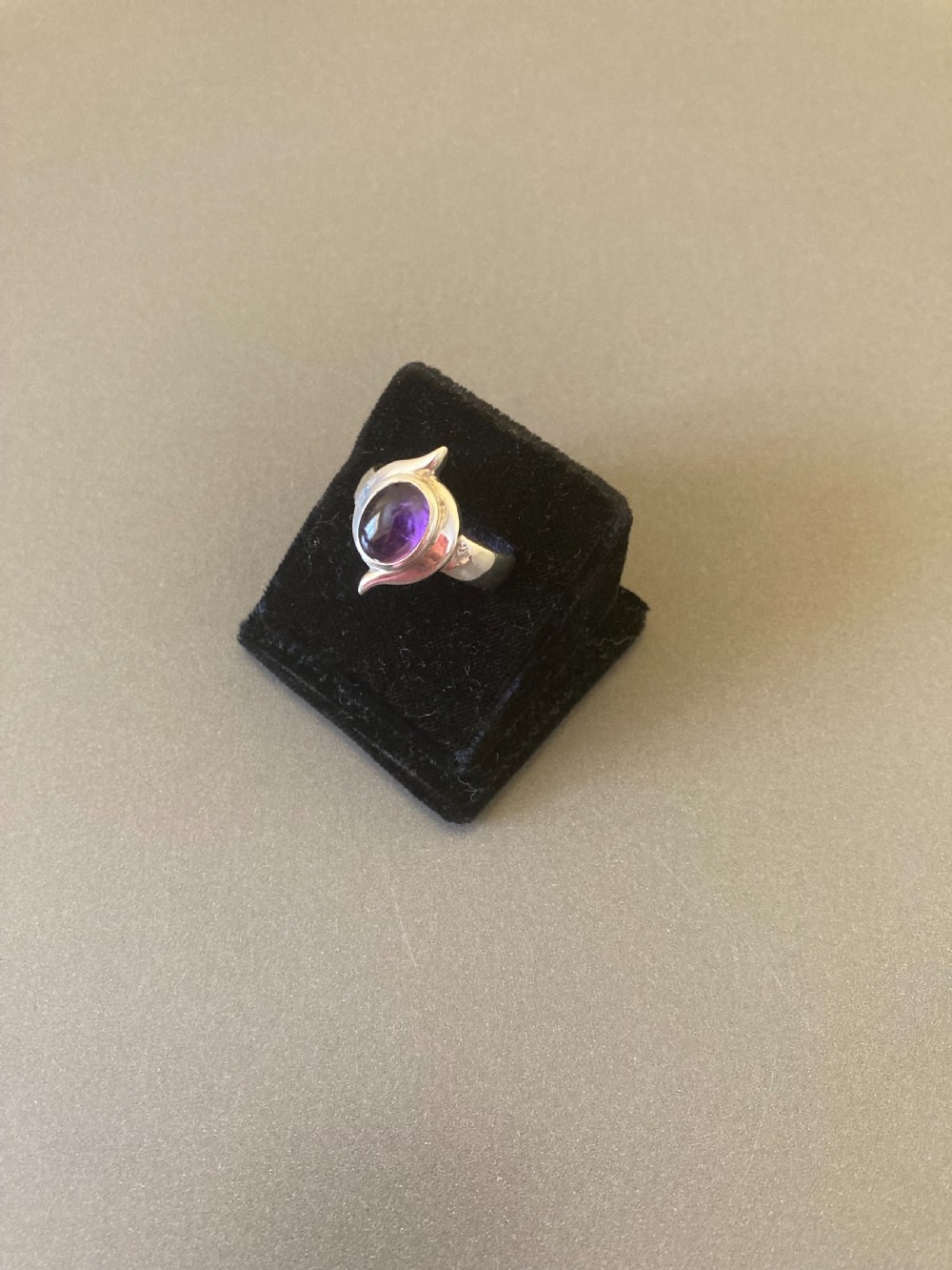 Danish Silver Ring with Amethyst. 1960s. View III