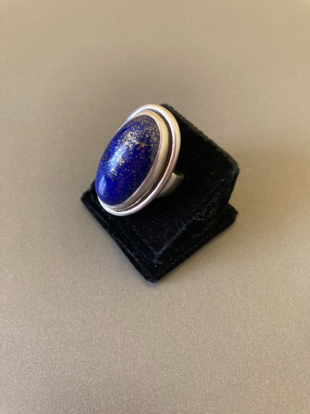 Georg Jensen Danish Silver Ring with Lapis Lazuli. No 46E.  View IV