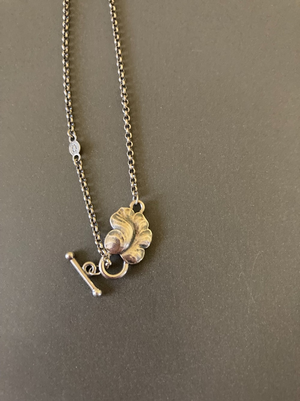 Georg Jensen Large Danish Silver and Onyx Grape Pendant. View III