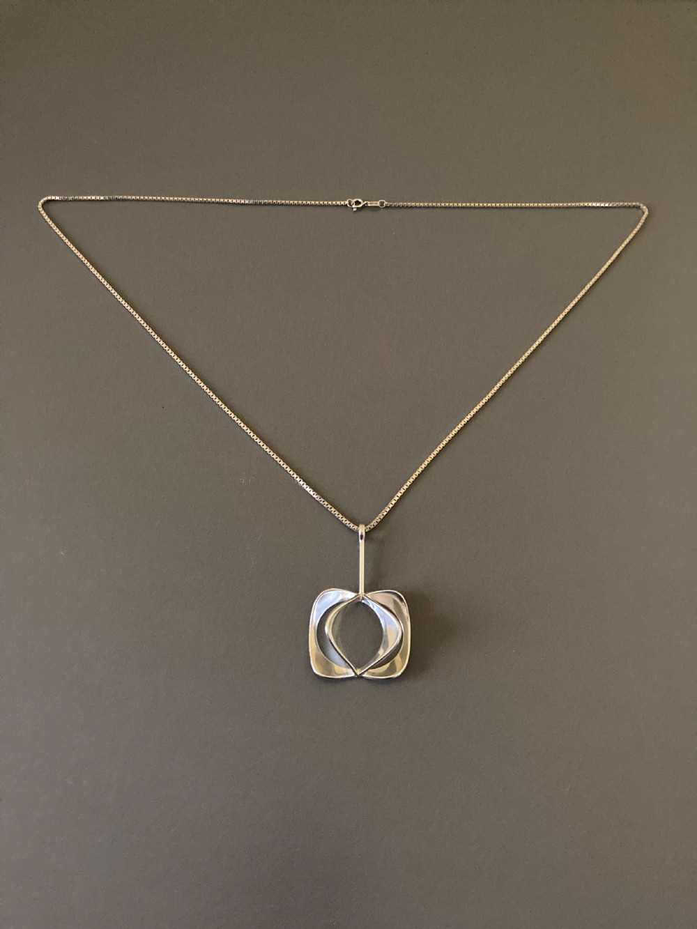 Theresia Hvorslev Swedish Silver Pendant. 1960s.
