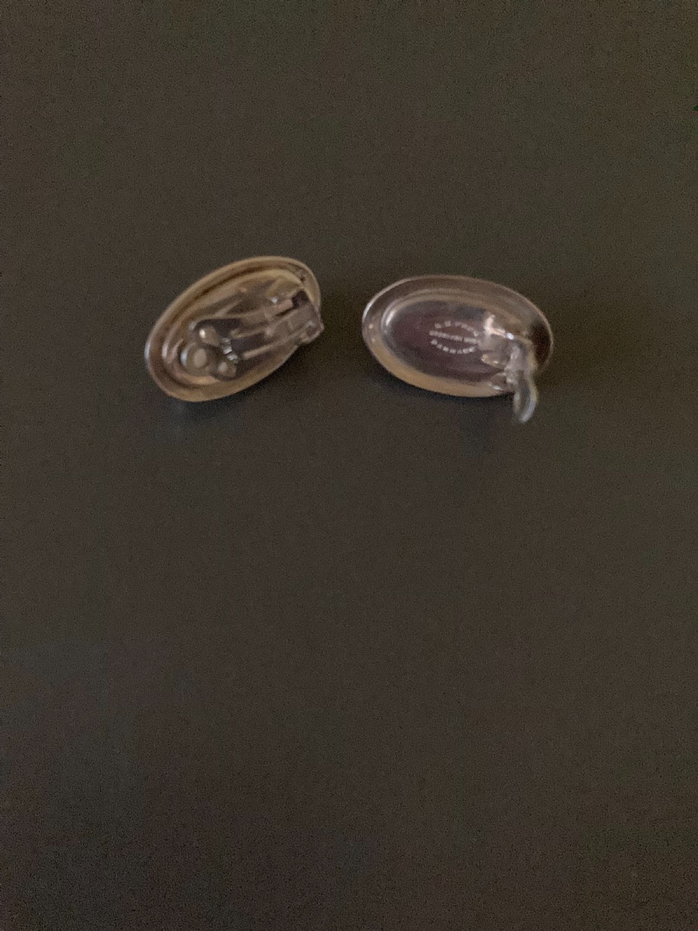 Danish Silver Ear Clips with Rose Quartz. By N E From. 1960s View II