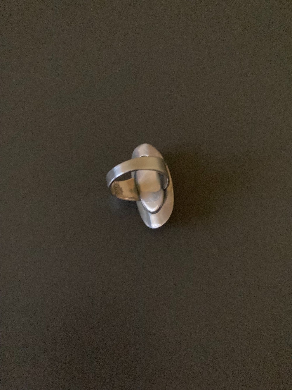 Danish Silver and Rose Quartz Ring. By N E From. 1960s. View IV