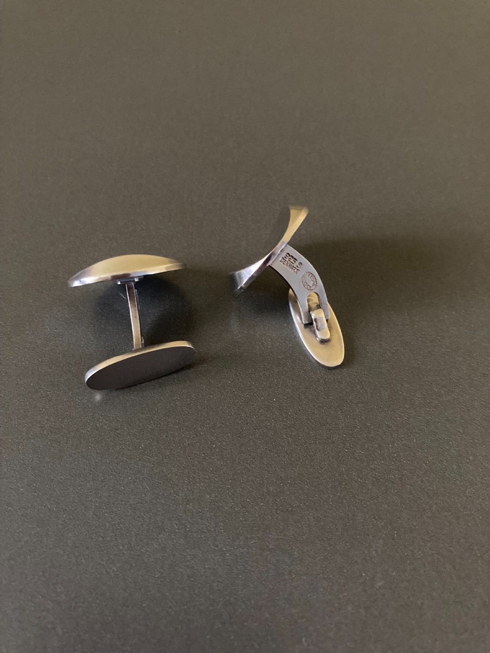 Georg Jensen Danish Silver Cuff Links. By Nanna Ditzel. View III