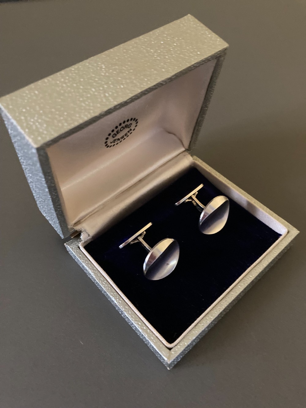 Georg Jensen Danish Silver Cuff Links. By Nanna Ditzel. View IV