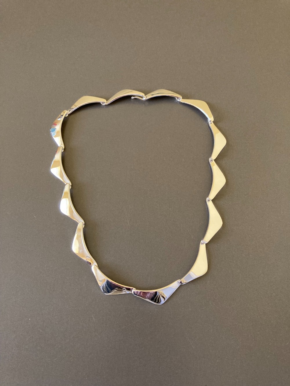 Danish Silver Necklace. By Randers Silver. 1960s.