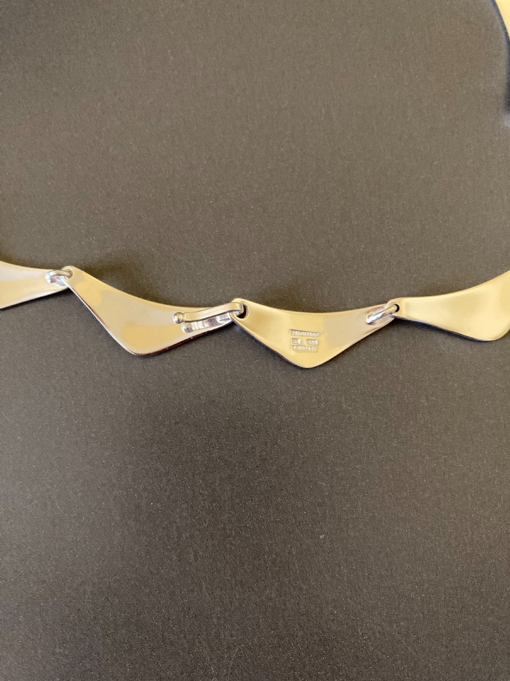 Danish Silver Necklace. By Randers Silver. 1960s. View V
