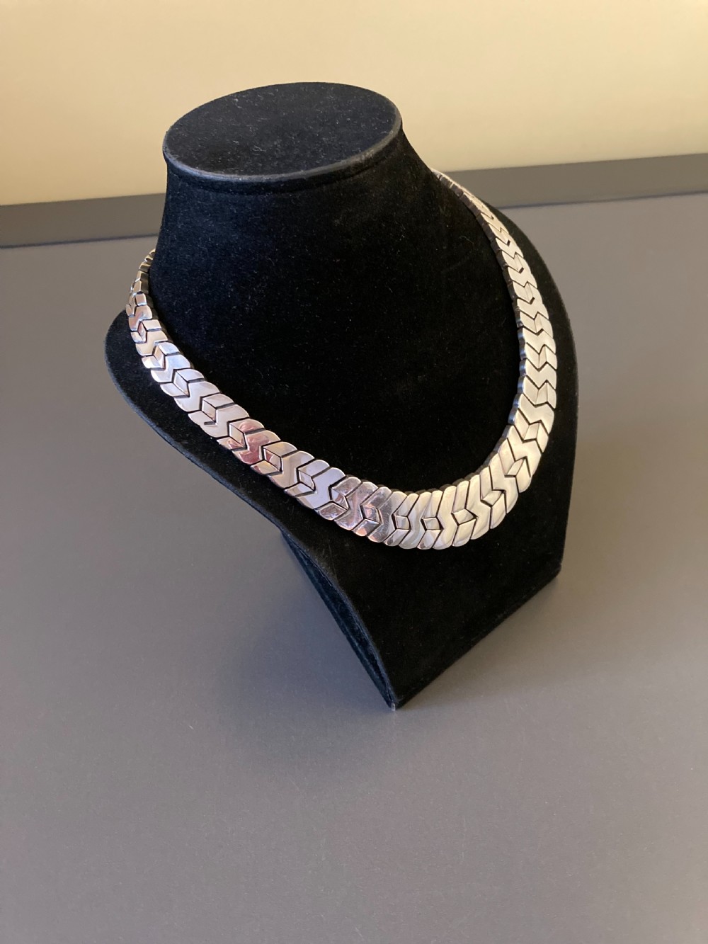 Mexican Silver Necklace. 1960s. View V