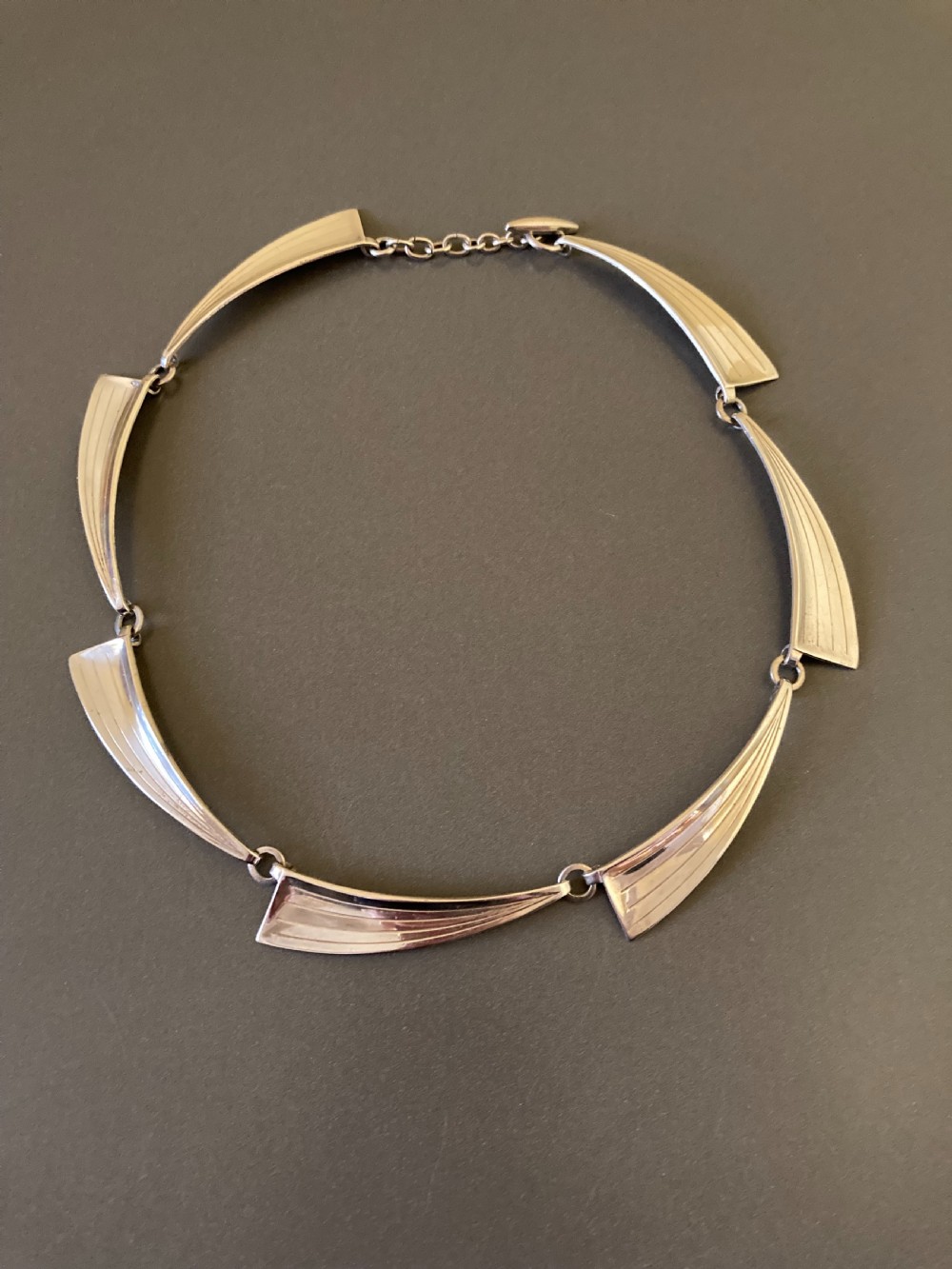 Danish Silver Necklace. By Hermann Siersbol. 1960s.