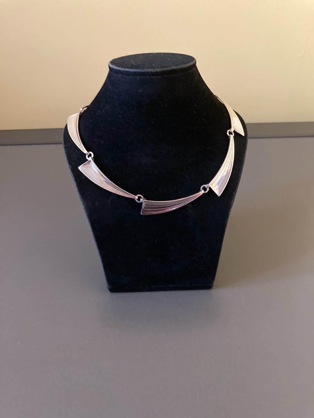 Danish Silver Necklace. By Hermann Siersbol. 1960s. View IV