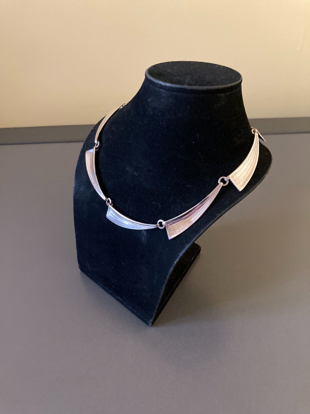 Danish Silver Necklace. By Hermann Siersbol. 1960s. View V
