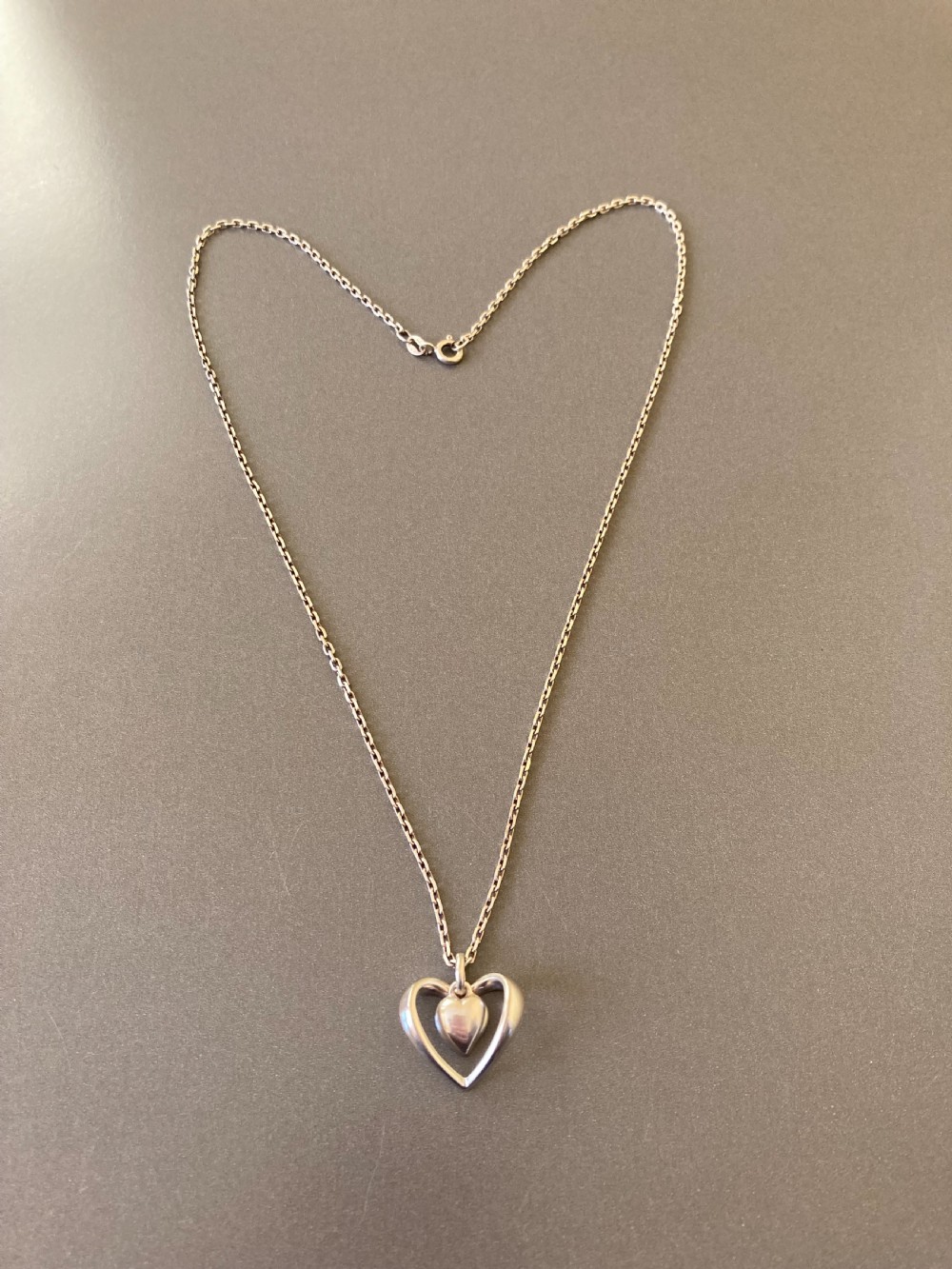 Georg Jensen Danish Silver Heart Pendant.