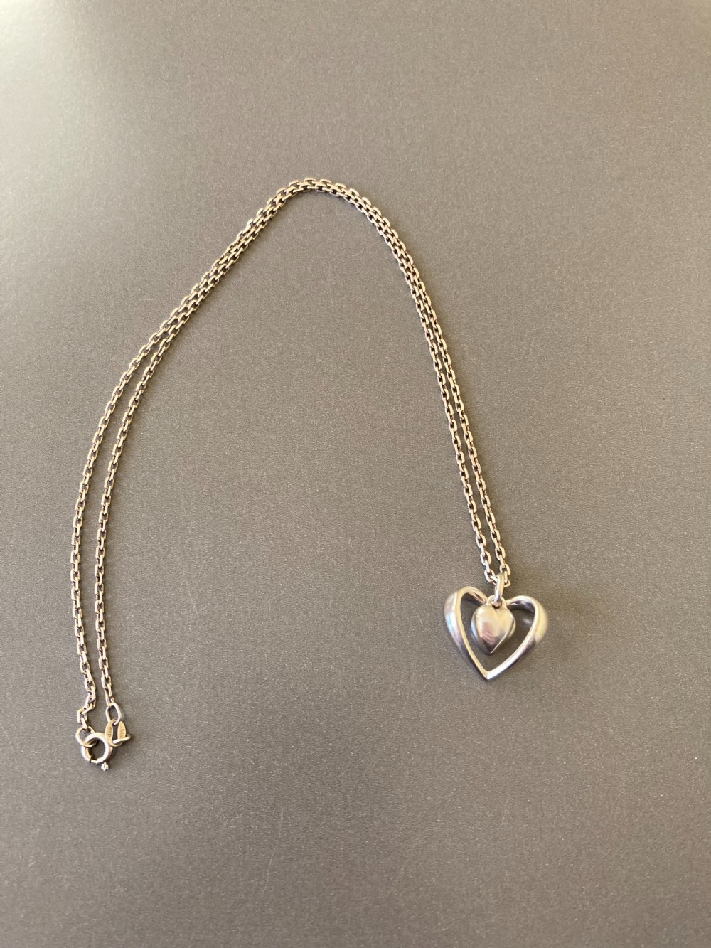 Georg Jensen Danish Silver Heart Pendant. View II
